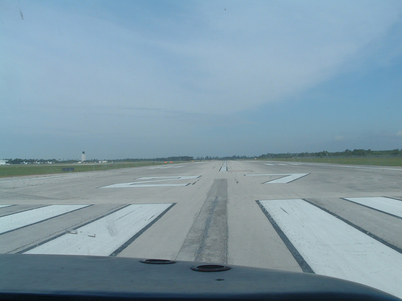 Lined up on Runway 27.